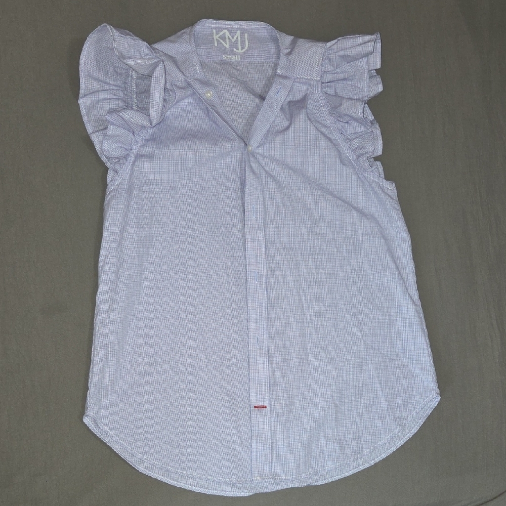 KMJ Women's Ruffled Blouse - Light Blue